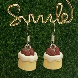 Strawberry Earring, Cake Earring, Dessert Earring, Chef Earring, Baking Earring
